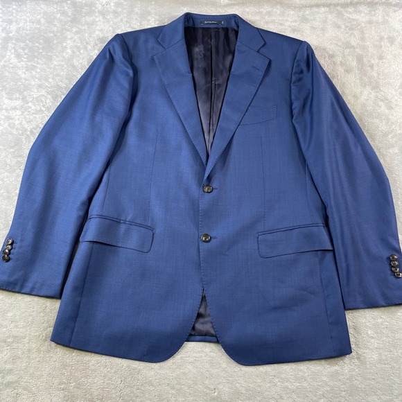 Suitsupply Blazer Coat Lazio Slim Men 46R Blue Pure Wool Barberis Canonico Italy